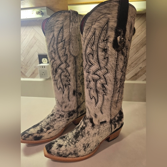 Real Cowhide Hair-on-hide Western Boots, Brand New, From Rock'em - Picture 2 of 5